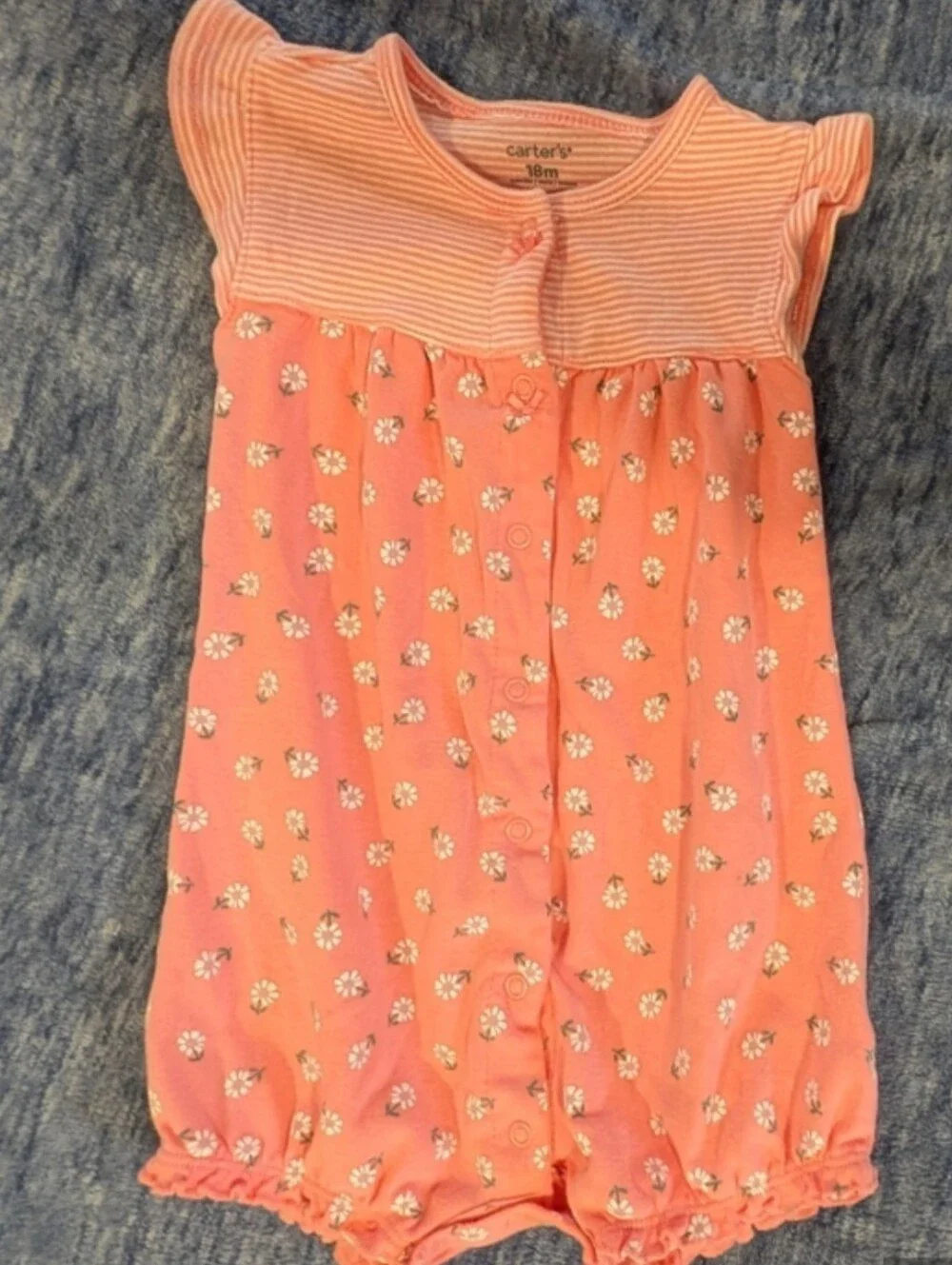Carter's 18M Daisy-Print Flutter Sleeve Romper